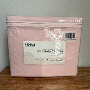 Bedsure 2000 Platinum Collection King Duvet Cover Set Pink NEW